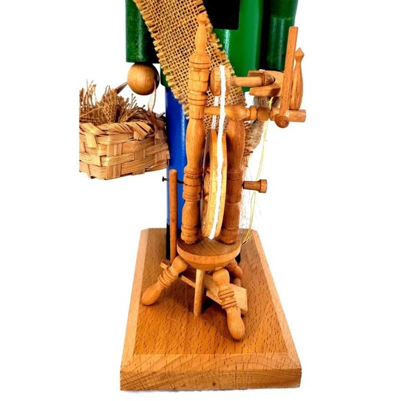 Nutcracker Steinbach LINEN WEAVER Signed Christian Spinning Wheel Turns 1994 Box - Picture 3 of 13